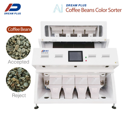 Máquina clasificadora de granos de café con cámara CCD RGB, 4 rampas