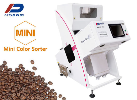 Un canal inclinado Mini Coffee Bean Color Sorter que clasifica verde y los granos de café de la carne asada