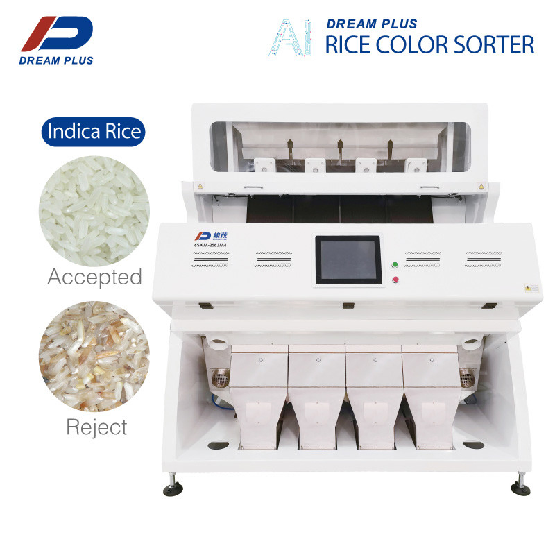 Eficacia alta automática de la clasificadora del color del arroz de la agricultura de 4 canales inclinados